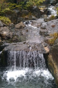 Small waterfall nearby.